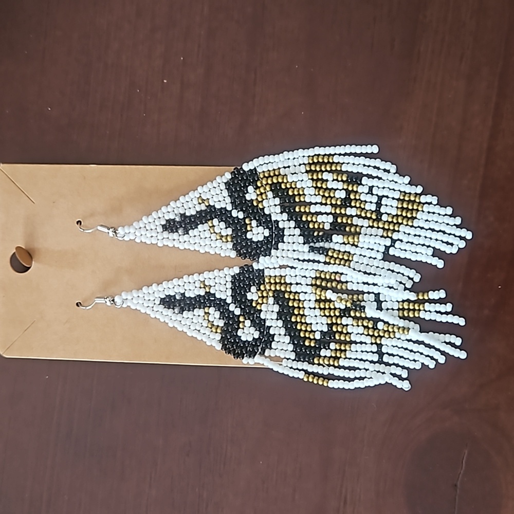 Handwoven beaded earrings